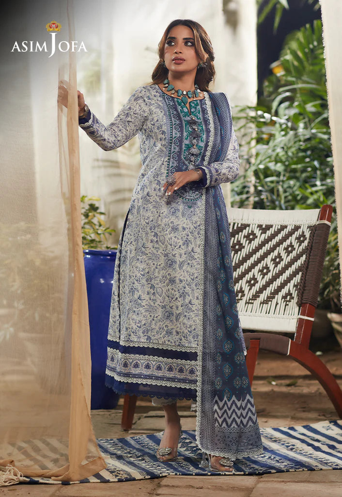 Rania by Asim Jofa Unstitched Printed Lawn 3 Piece Suit AJS-18