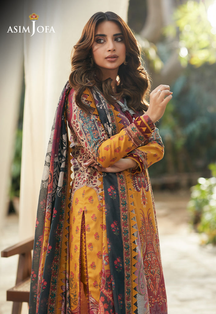 Rania by Asim Jofa Unstitched Printed Lawn 3 Piece Suit AJS-21