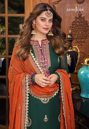 Maahru & Noorie by Asim Jofa Unstitched Embroidered 3Pc Suit AJSM-04