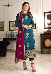 Maahru & Noorie by Asim Jofa Unstitched Embroidered 3Pc Suit AJSM-06