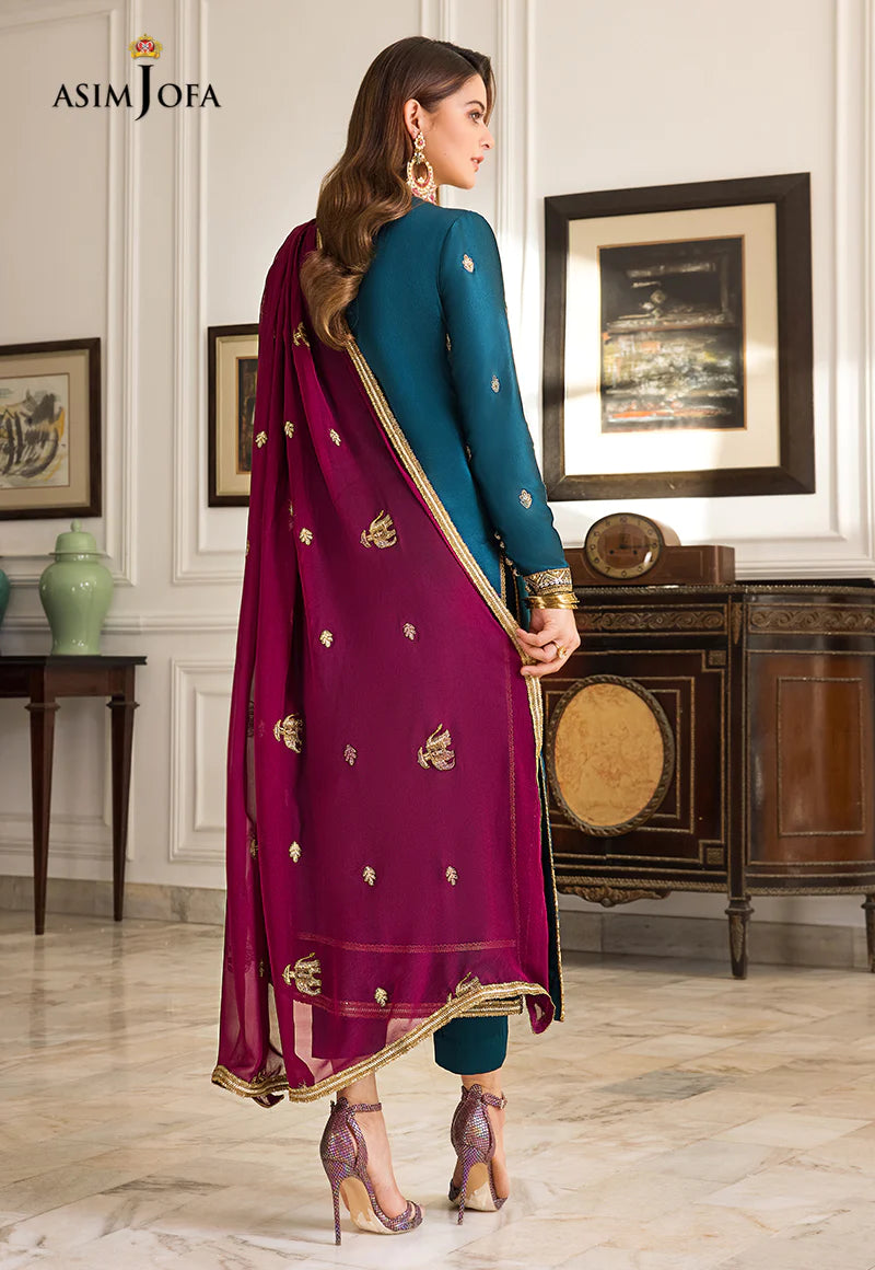Maahru & Noorie by Asim Jofa Unstitched Embroidered 3Pc Suit AJSM-06