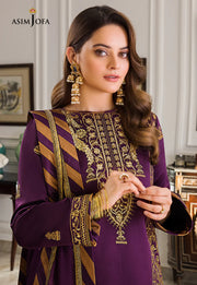 Maahru & Noorie by Asim Jofa Unstitched Embroidered 3Pc Suit AJSM-08