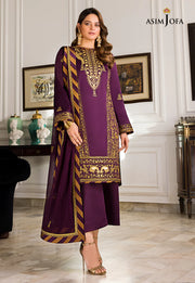 Maahru & Noorie by Asim Jofa Unstitched Embroidered 3Pc Suit AJSM-08