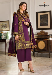 Maahru & Noorie by Asim Jofa Unstitched Embroidered 3Pc Suit AJSM-08