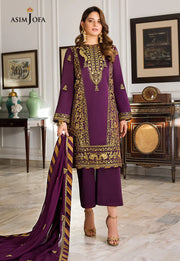 Maahru & Noorie by Asim Jofa Unstitched Embroidered 3Pc Suit AJSM-08