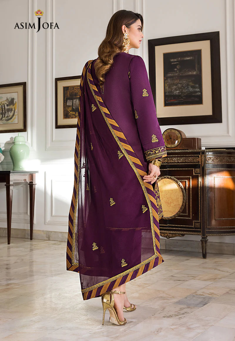 Maahru & Noorie by Asim Jofa Unstitched Embroidered 3Pc Suit AJSM-08