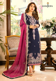 Maahru & Noorie by Asim Jofa Unstitched Embroidered 3Pc Suit AJSM-09