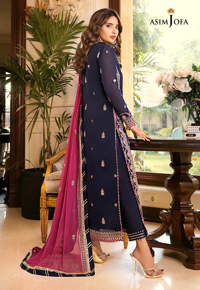 Maahru & Noorie by Asim Jofa Unstitched Embroidered 3Pc Suit AJSM-09