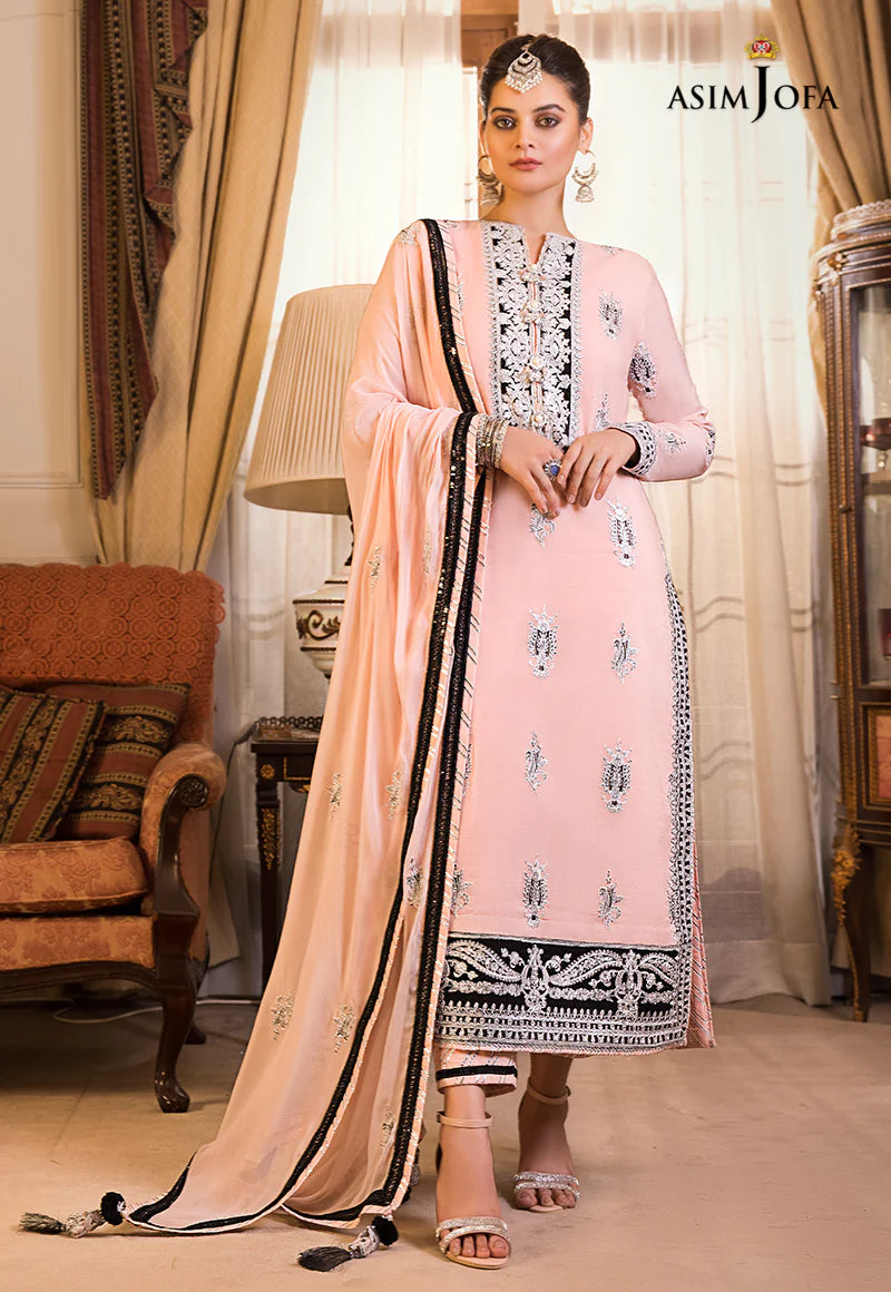 Maahru & Noorie by Asim Jofa Unstitched Embroidered 3Pc Suit AJSM-10