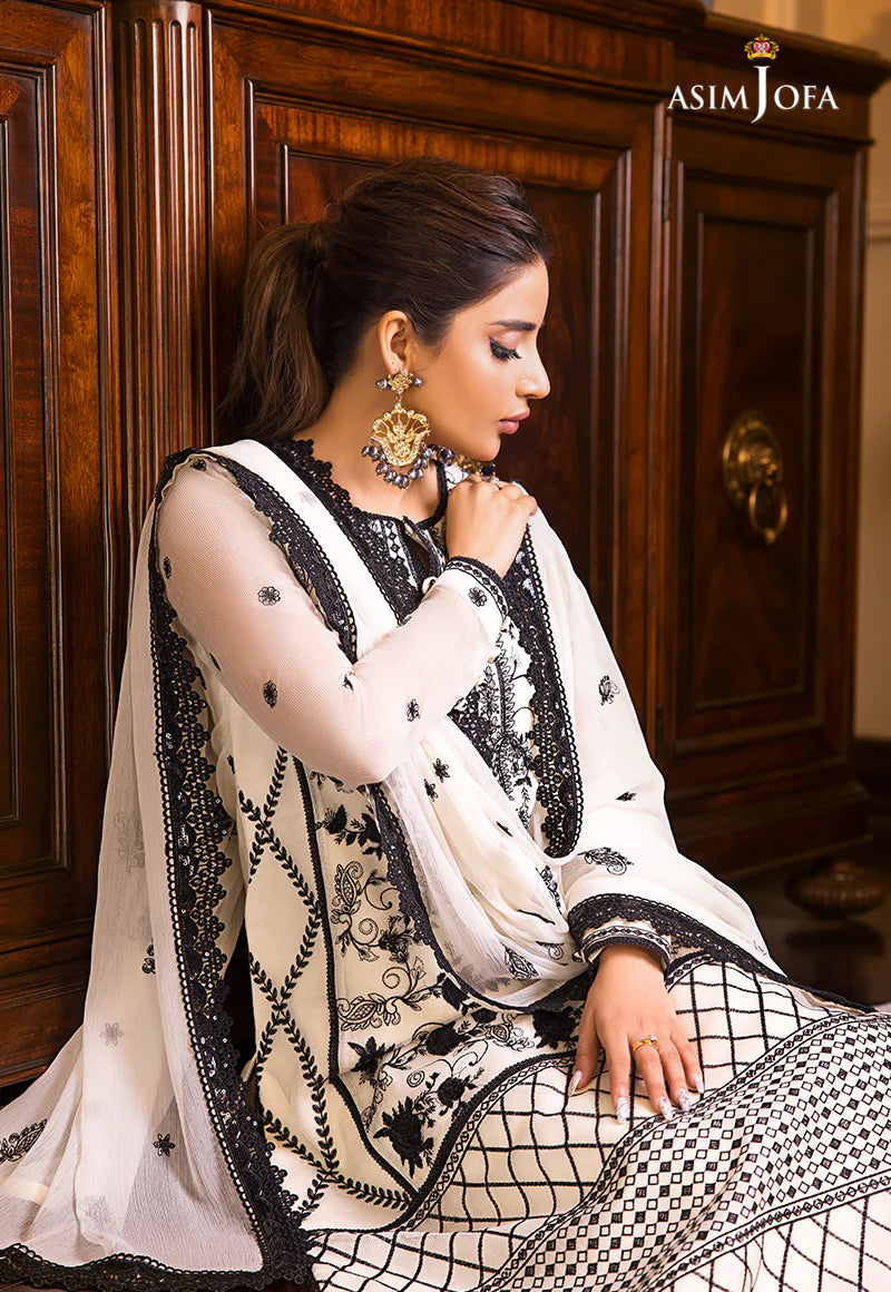 Maahru & Noorie by Asim Jofa Unstitched Embroidered 3Pc Suit AJSM-13