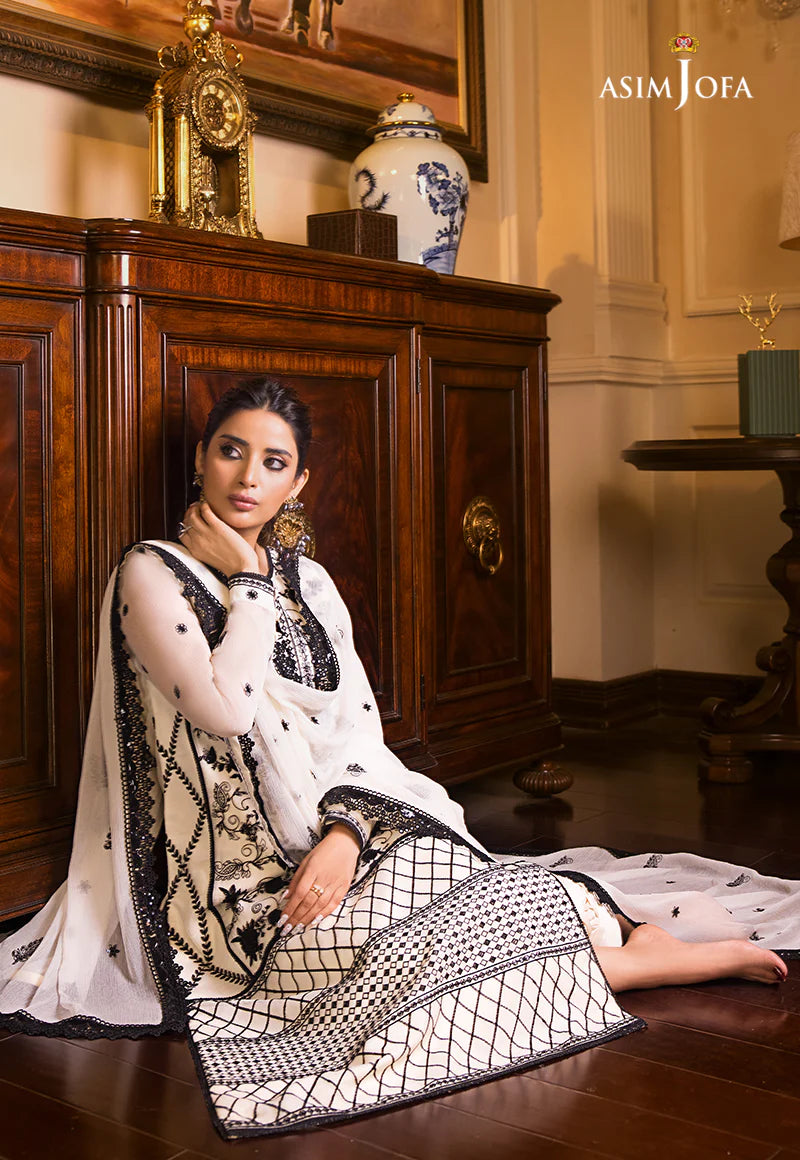 Maahru & Noorie by Asim Jofa Unstitched Embroidered 3Pc Suit AJSM-13