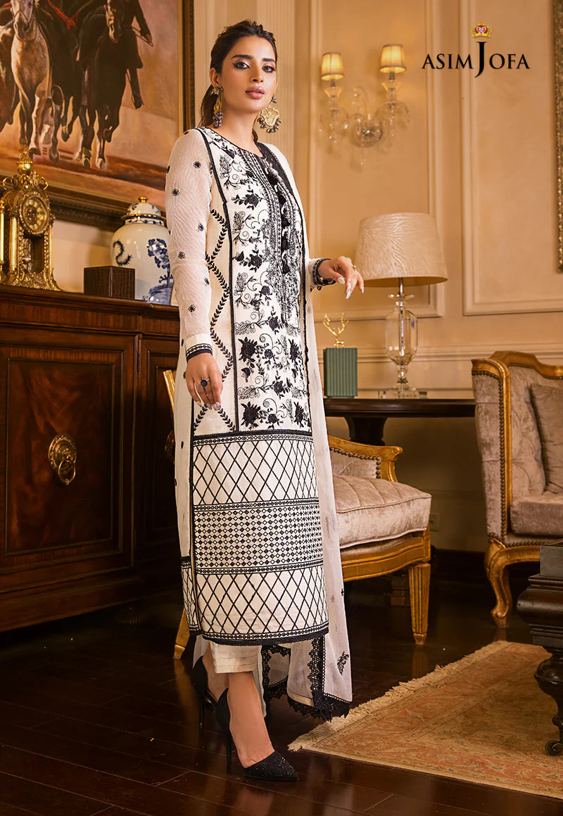 Maahru & Noorie by Asim Jofa Unstitched Embroidered 3Pc Suit AJSM-13