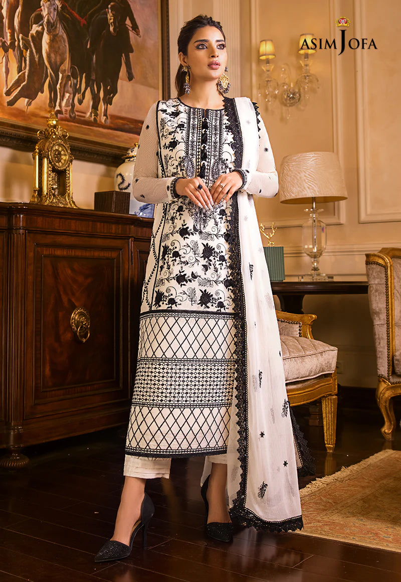 Maahru & Noorie by Asim Jofa Unstitched Embroidered 3Pc Suit AJSM-13
