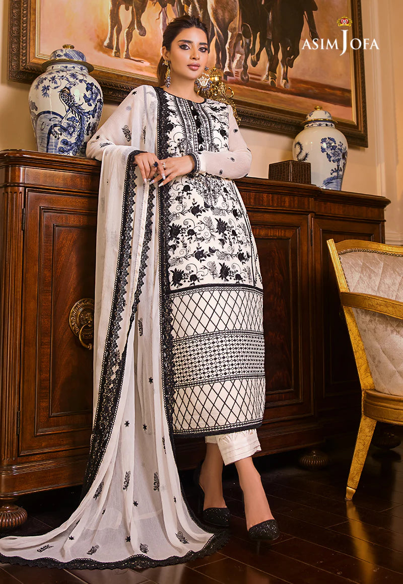 Maahru & Noorie by Asim Jofa Unstitched Embroidered 3Pc Suit AJSM-13