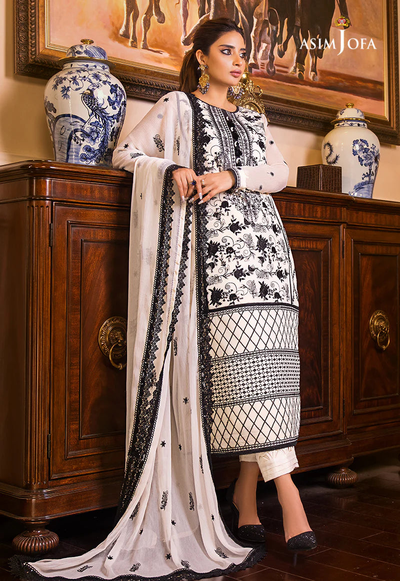 Maahru & Noorie by Asim Jofa Unstitched Embroidered 3Pc Suit AJSM-13