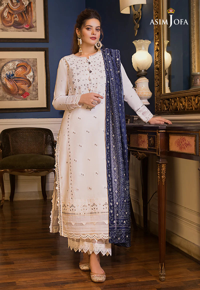 Maahru & Noorie by Asim Jofa Unstitched Embroidered 3Pc Suit AJSM-24