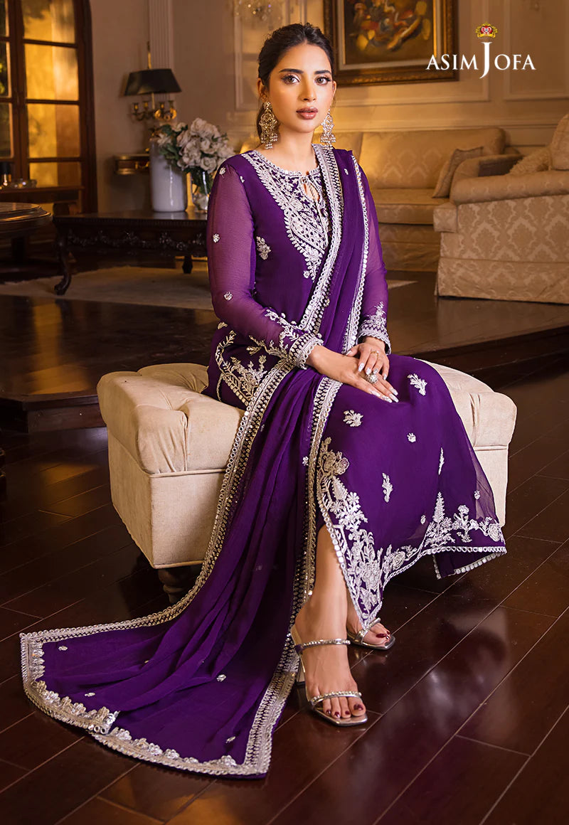 Maahru & Noorie by Asim Jofa Unstitched Embroidered 3Pc Suit AJSM-25