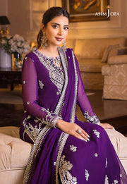 Maahru & Noorie by Asim Jofa Unstitched Embroidered 3Pc Suit AJSM-25