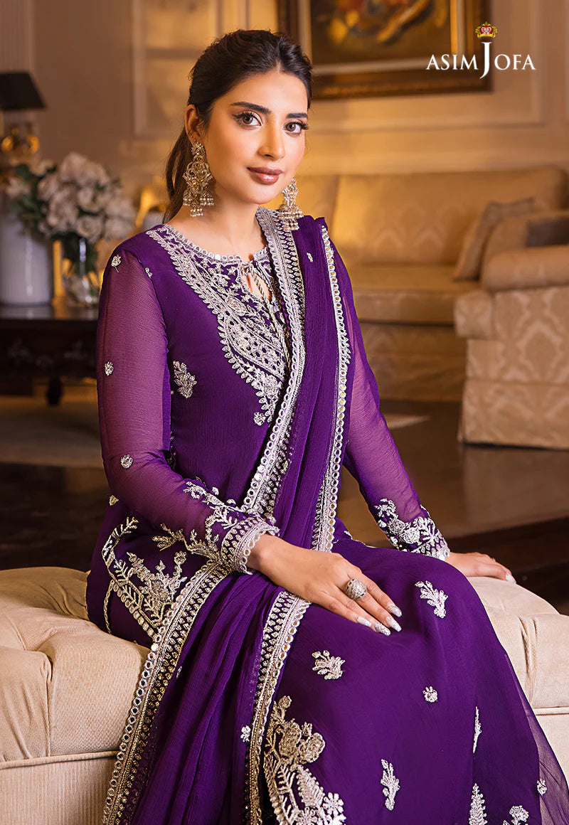 Maahru & Noorie by Asim Jofa Unstitched Embroidered 3Pc Suit AJSM-25