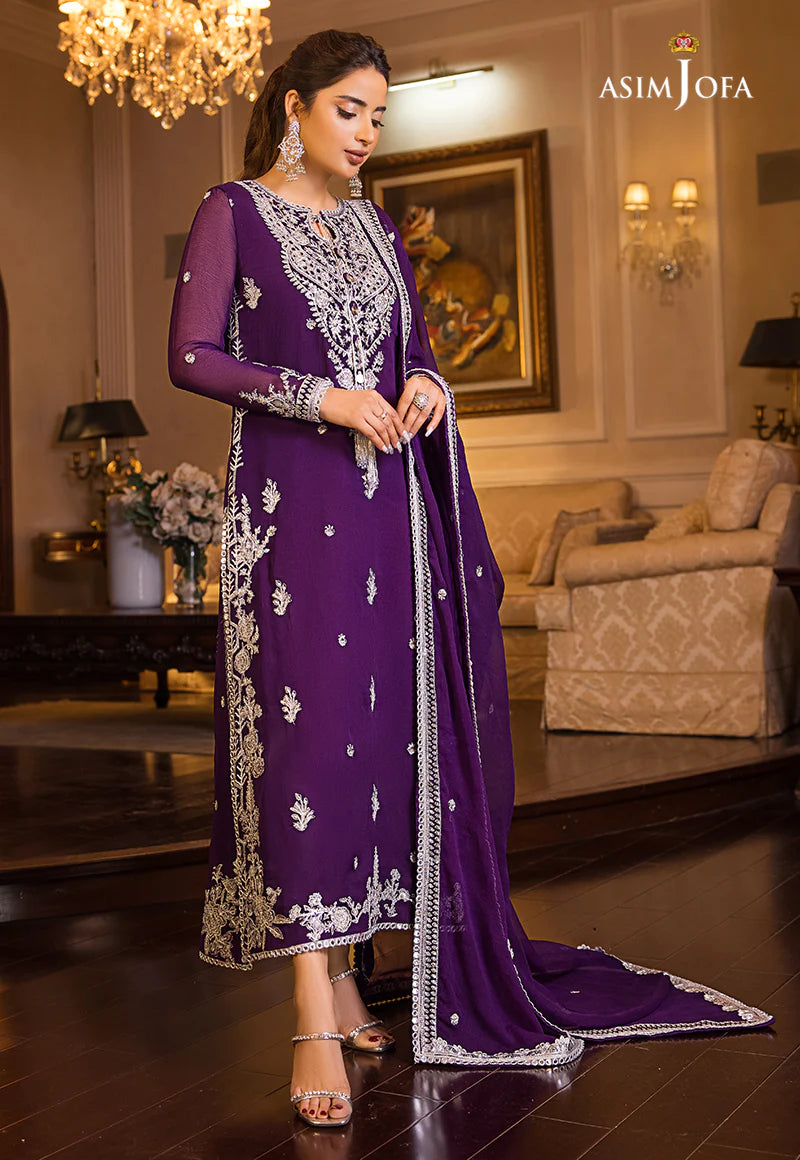 Maahru & Noorie by Asim Jofa Unstitched Embroidered 3Pc Suit AJSM-25