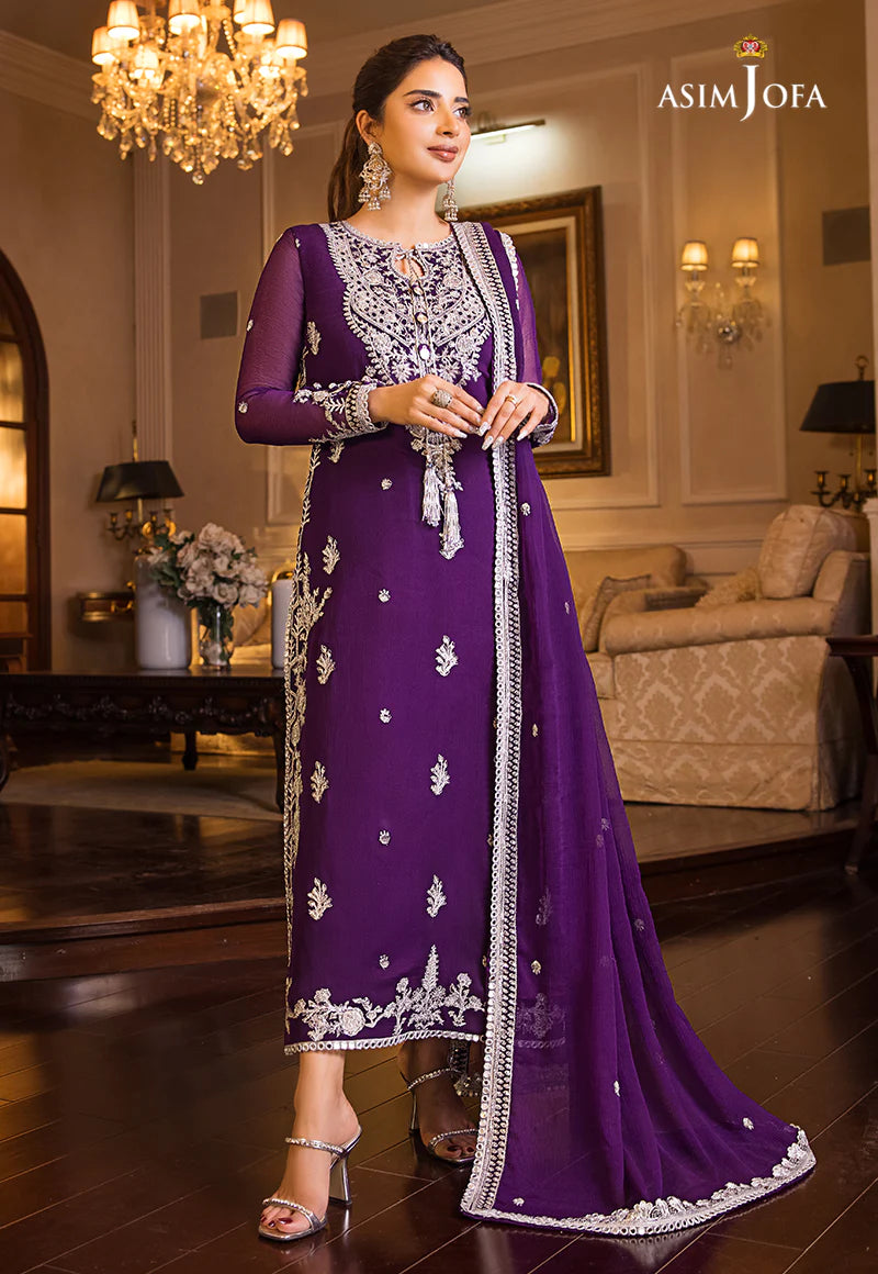 Maahru & Noorie by Asim Jofa Unstitched Embroidered 3Pc Suit AJSM-25