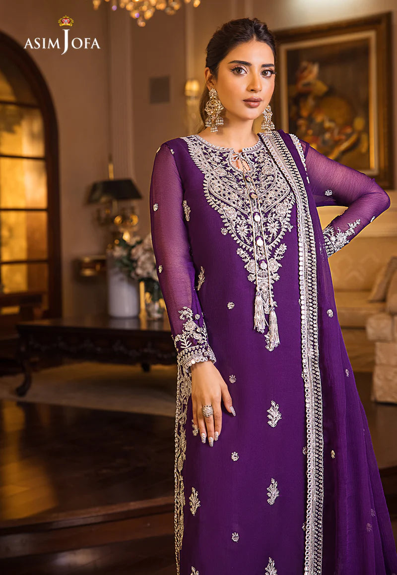 Maahru & Noorie by Asim Jofa Unstitched Embroidered 3Pc Suit AJSM-25
