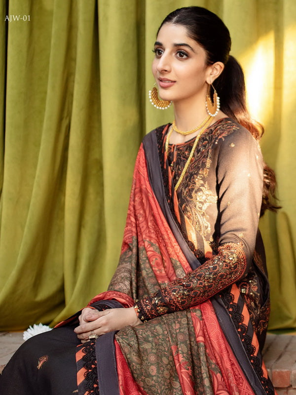 Asim Jofa Asra Unstitched Embroidered Marina 3Pc Suit AJW-01