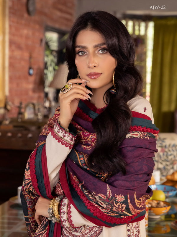 Asim Jofa Asra Unstitched Embroidered Linen Slub 3Pc Suit AJW-02