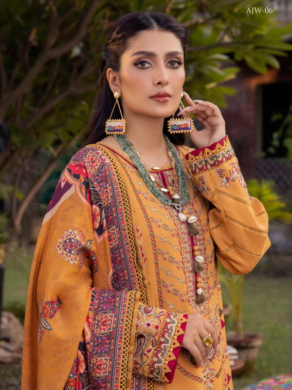 Asim Jofa Asra Unstitched Embroidered Marina 3Pc Suit AJW-06