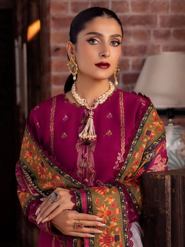 Asim Jofa Asra Unstitched Embroidered Linen Slub 3Pc Suit AJW-18