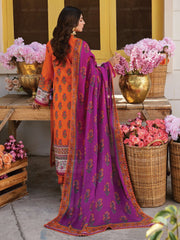 AFROZEH Rangreza Embroidered Lawn Unstitched 3 Piece Suit - AURORA