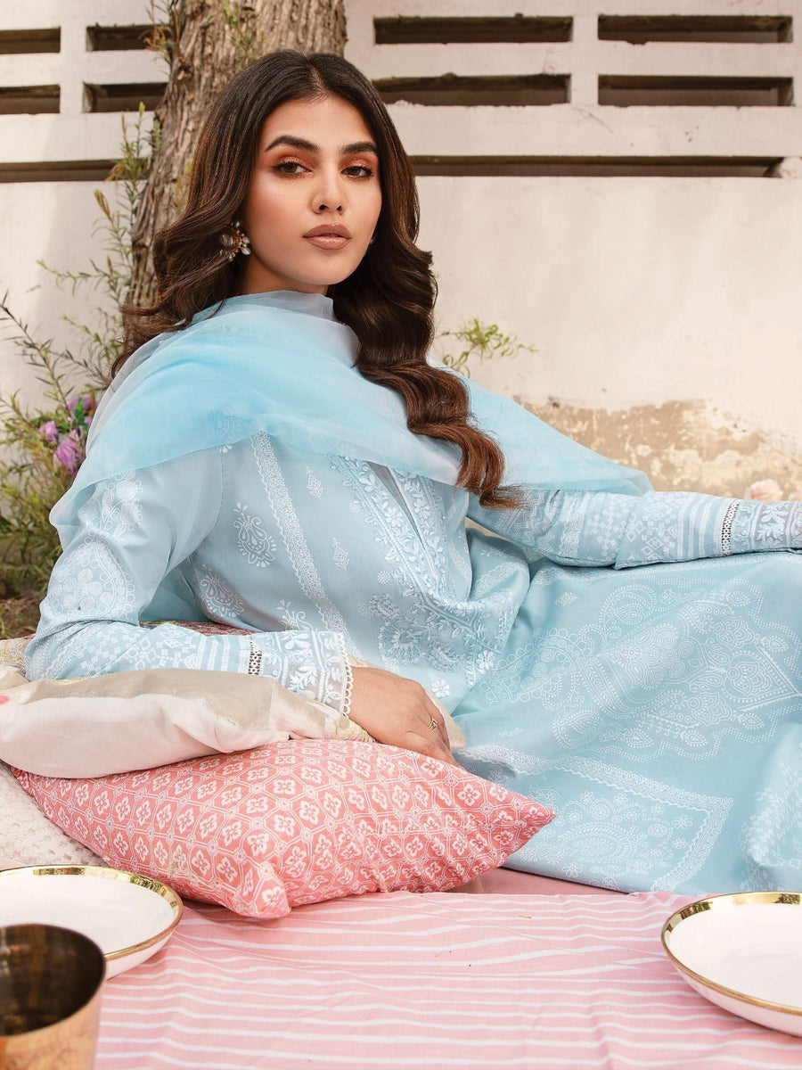 AFROZEH Rangreza Embroidered Lawn Unstitched 3 Piece Suit - SEREIN