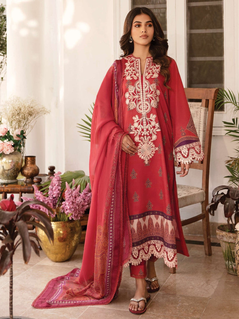 AFROZEH Rangreza Embroidered Lawn Unstitched 3 Piece Suit - ELAYNE