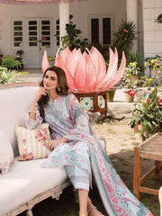 AFROZEH Rangreza Embroidered Lawn Unstitched 3 Piece Suit - EUNOIA