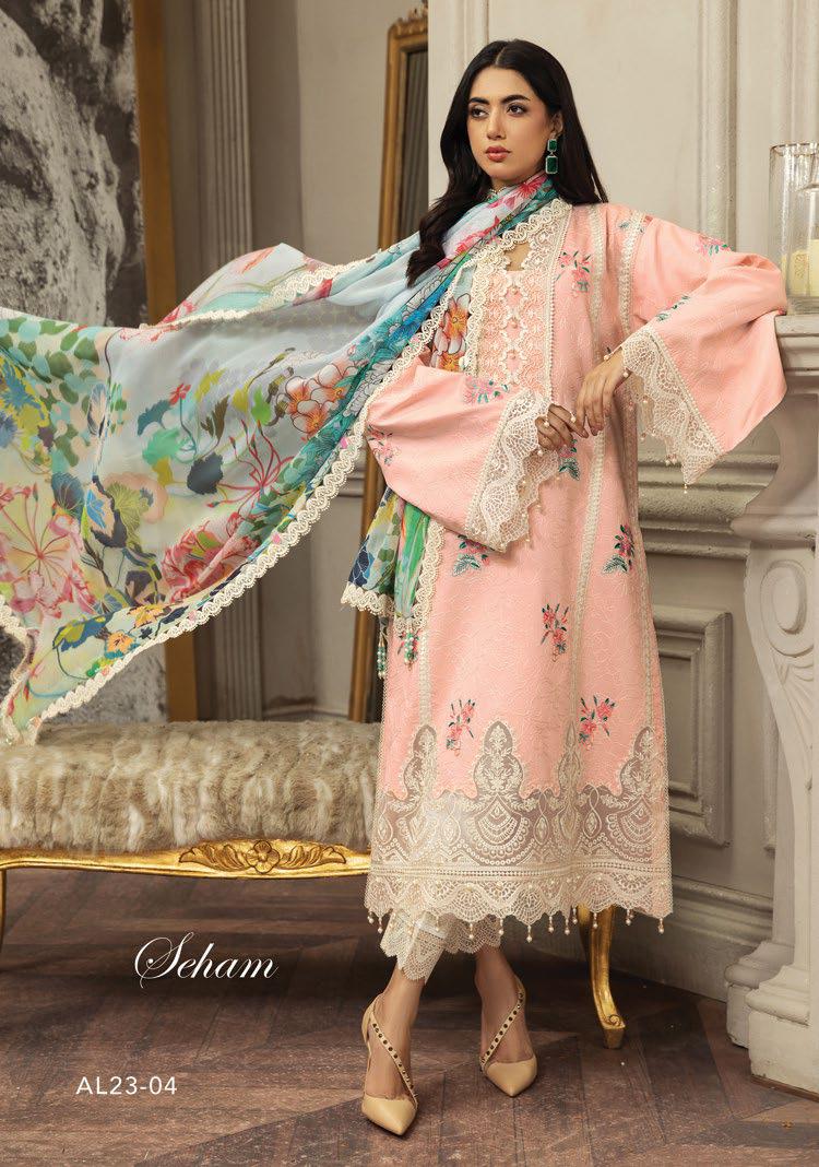 Anaya by Kiran Chaudhry Luxury Festive Lawn Unstitched 3Pc Suit AL23-04