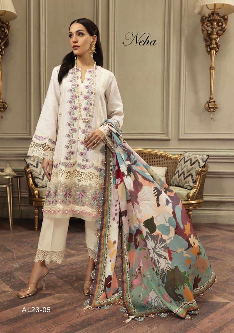 Anaya by Kiran Chaudhry Luxury Festive Lawn Unstitched 3Pc Suit AL23-05