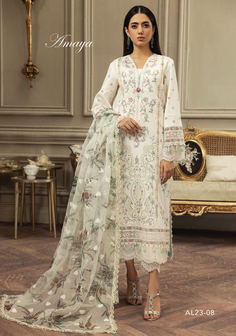 Anaya by Kiran Chaudhry Luxury Festive Lawn Unstitched 3Pc Suit AL23-08