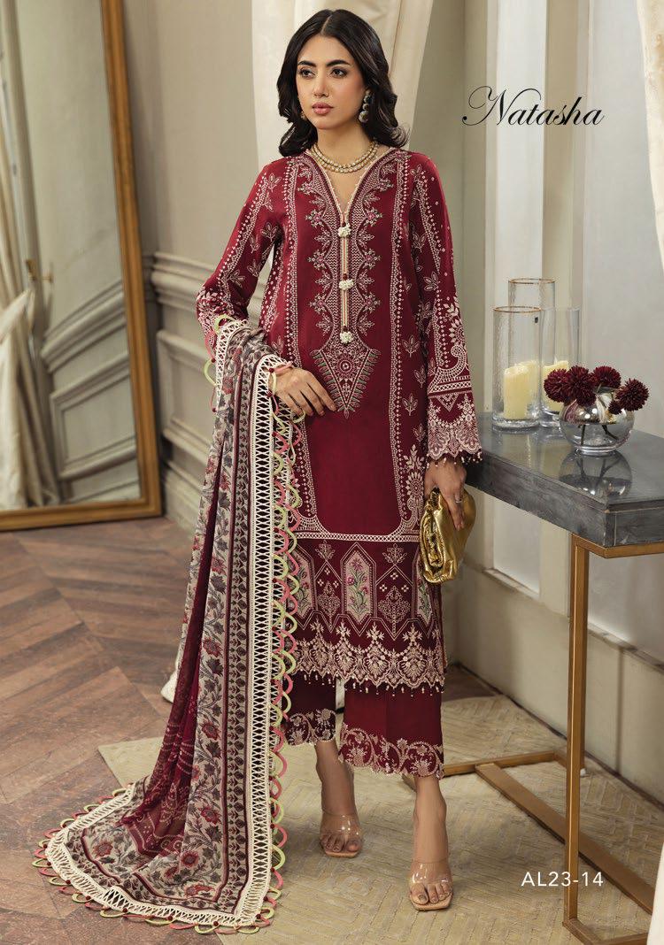 Anaya by Kiran Chaudhry Luxury Festive Lawn Unstitched 3Pc Suit AL23-14