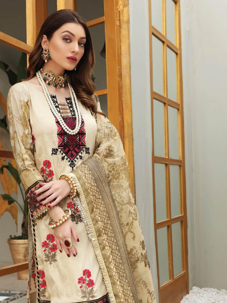 Al Zohaib Festive Hues Premium Lawn 2021 Unstitched 3 Piece Suit D-06 - FaisalFabrics.pk