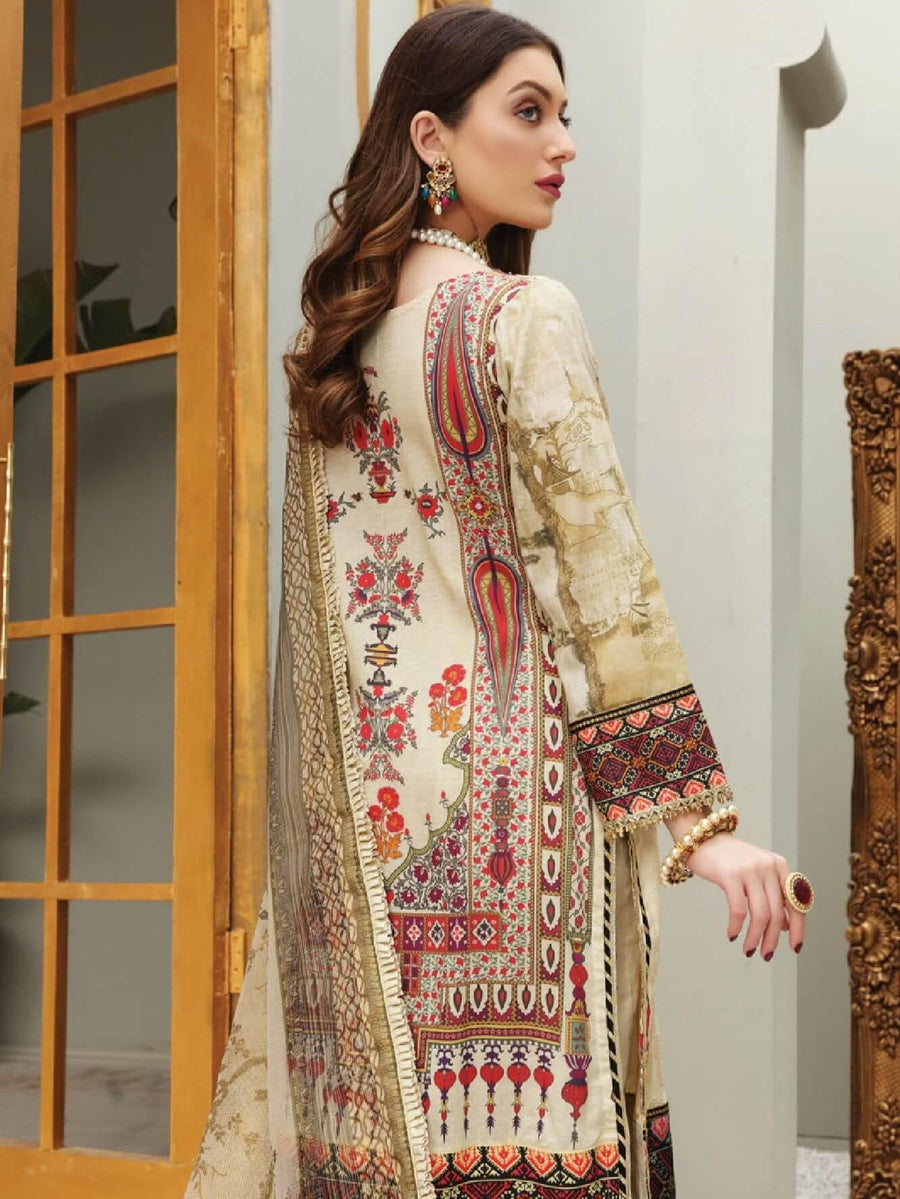 Al Zohaib Festive Hues Premium Lawn 2021 Unstitched 3 Piece Suit D-06 - FaisalFabrics.pk