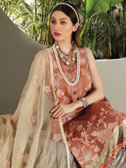 Al Zohaib Festive Hues Premium Lawn 2021 Unstitched 3 Piece Suit D-08 - FaisalFabrics.pk