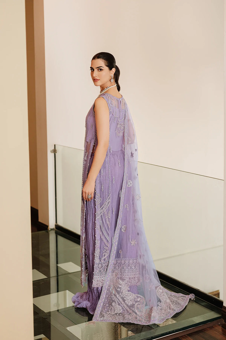 FARASHA Lueur Unstitched Embroidered Luxury Net Suit 02-AMELIA