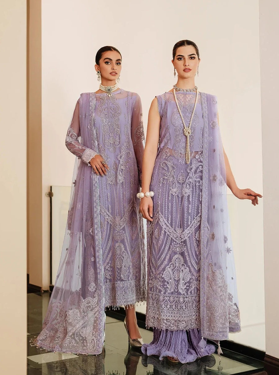 FARASHA Lueur Unstitched Embroidered Luxury Net Suit 02-AMELIA