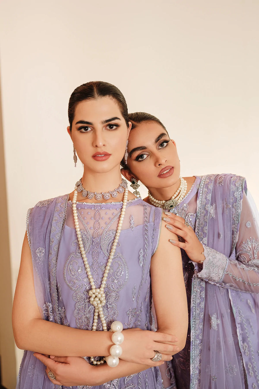 FARASHA Lueur Unstitched Embroidered Luxury Net Suit 02-AMELIA