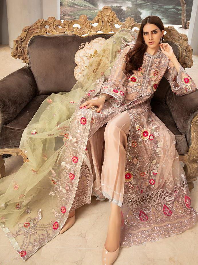 EMAAN ADEEL Luxury Chiffon Collection 2020 Embroidered 3PC Suit EA-1202 - FaisalFabrics.pk