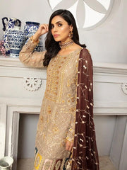 EMAAN ADEEL Luxury Chiffon Collection 2020 Embroidered 3PC Suit EA-1205 - FaisalFabrics.pk