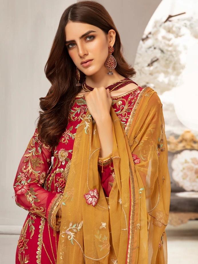 EMAAN ADEEL Luxury Chiffon Collection 2020 Embroidered 3PC Suit EA-1206 - FaisalFabrics.pk