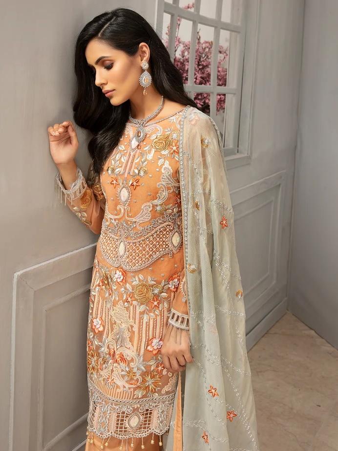 EMAAN ADEEL Luxury Chiffon Collection 2020 Embroidered 3PC Suit EA-1209 - FaisalFabrics.pk