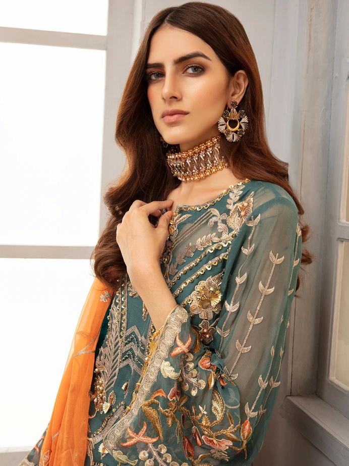 EMAAN ADEEL Luxury Chiffon Collection 2020 Embroidered 3PC Suit EA-1210 - FaisalFabrics.pk