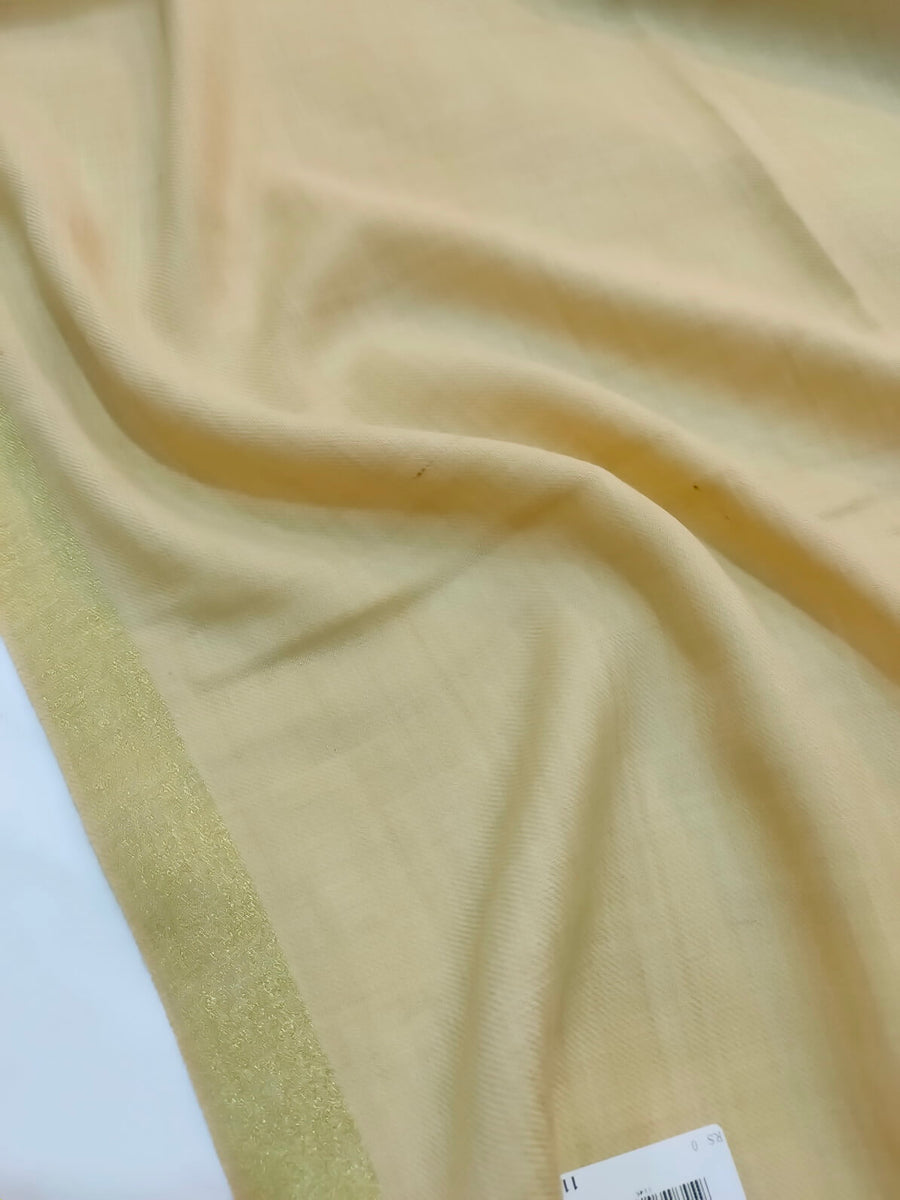 Womens Pashmina Wool Shawl with Banarasi Border AMS-54 - FaisalFabrics.pk